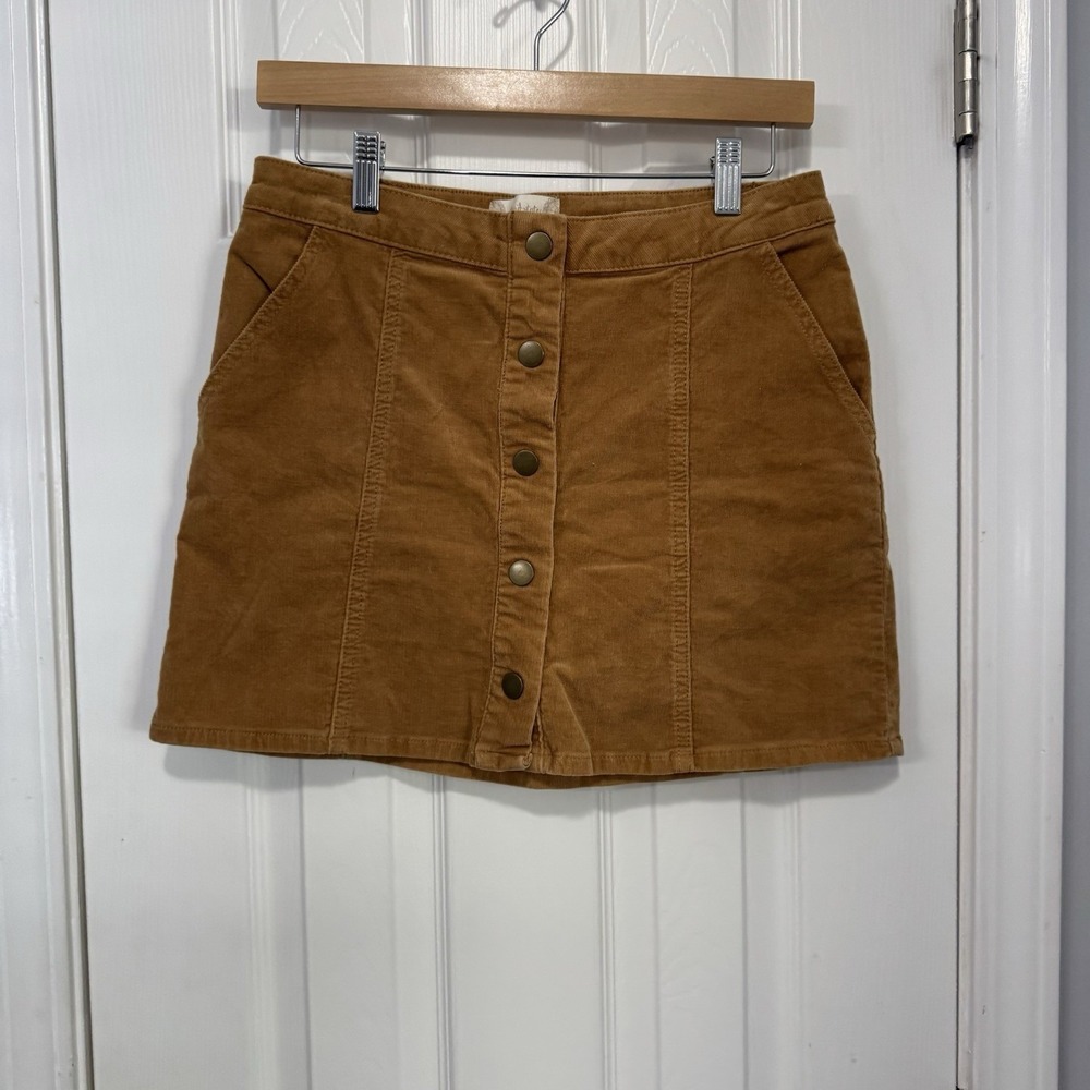 Altar'd State Corduroy Snap Front Mini‎ Skirt Womens Small
